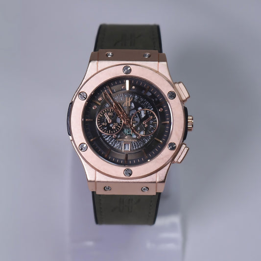 Big Bang Green Straps Black Dial Rose Gold Ring